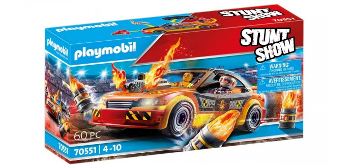 Amazon: Playmobil Stuntshow Voiture Crash Test avec Mannequin - 70551 à 12,25€
