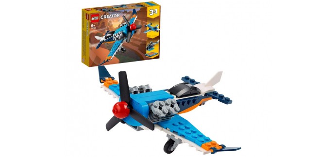 Amazon: LEGO Creator 3in1 L'avion à hélice, Jet, Hélicoptère - 31099 à 8,99€