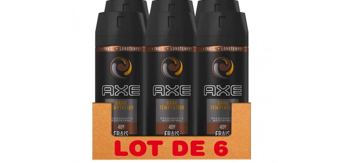 Amazon: Déodorant Homme Axe Dark Temptation - Lot de 6x150ml à 14,49€