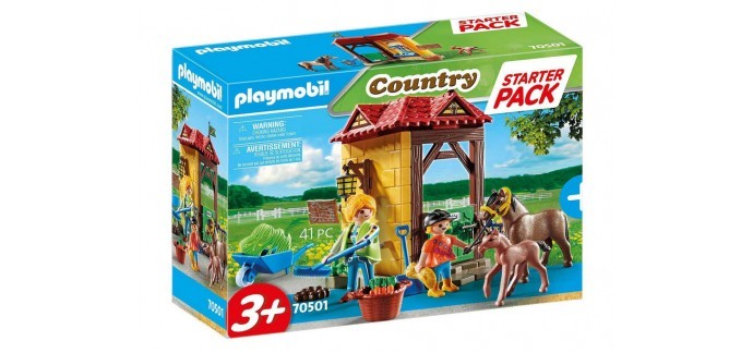 Amazon: Playmobil Starter Pack Box et poneys - 70501 à 15,99€