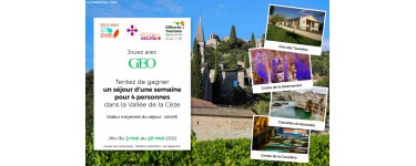 GEO: Un séjour d'une semaine pour 4 personnes dans la vallée de Cèze à gagner
