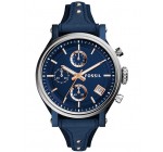 Amazon: Montre Fossil Original Boyfriend Sport chronographe en cuir bleu - ES4113 à 93,46€