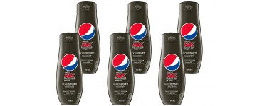 Amazon:  Lot de 6 Concentrés Sodastream Pepsi Max 440ml à 28,07€