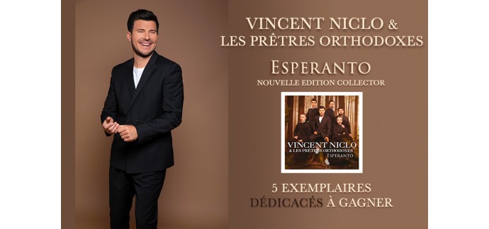 TF1: 5 albums CD "Esperanto" dédicacé par Vincent Niclo à gagner