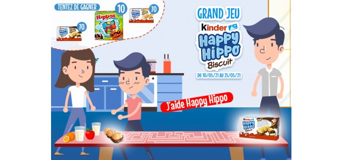 Kinder: 10 jeux de société "Hippos gloutons", 140 paquets de Kinder Happy Hippo à gagner