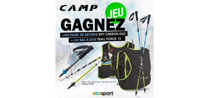Ekosport: 1 lot comportant 1 paire de bâtons Camp Sky Carbon Evo + 1 sac Camp Trail Force à gagner