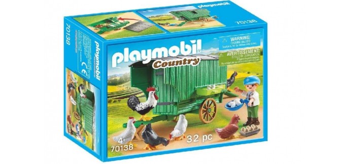 Amazon: Playmobil Enfant et Poulailler - 70138 à 12,99€