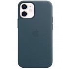 Amazon:  Apple Coque en Cuir avec MagSafe pour iPhone 12 Mini - Bleu Baltique à 59,99€