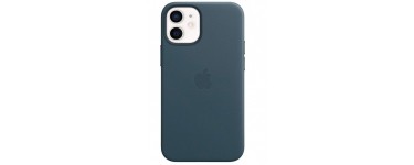 Amazon:  Apple Coque en Cuir avec MagSafe pour iPhone 12 Mini - Bleu Baltique à 59,99€
