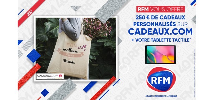 RFM: 1 lot comportant 1 tablette tactile + bon cadeaux à valoir sur le site cadeaux.com à gagner