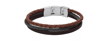 Amazon: Bracelet homme Fossil multi-tour Retro Pilot - JF02213040 à 45,32€