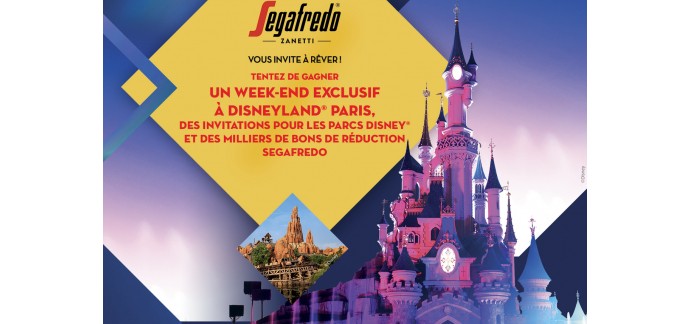 Segafredo: 1 séjour pour 4 personnes à DisneyLand Paris, 30 invitations , des bons de réductions à gagner