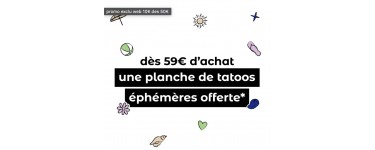 Undiz: Un planche tattoos éphémères offerte dès 59€ d'achat