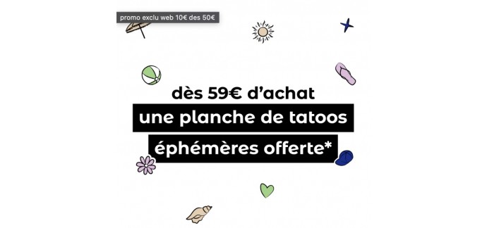 Undiz: Un planche tattoos éphémères offerte dès 59€ d'achat