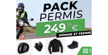 Speedway: Pack permis moto comprenant Casque Moto + Gants + Blouson + Chaussures pour 249,99€