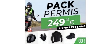 Speedway: Pack permis moto comprenant Casque Moto + Gants + Blouson + Chaussures pour 249,99€