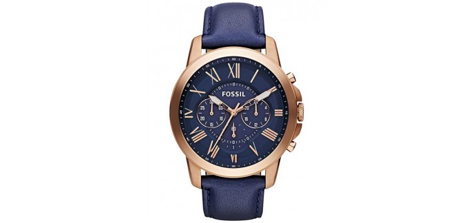Amazon: Montre chronographe Fossil FS4835 pour Homme avec bracelet en cuir à 110,26€