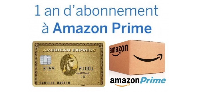 Amazon: 1 an d'abonnement à Amazon Prime + 80€ offerts pour toute souscription à une American Express Gold