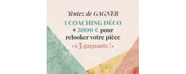4 Pieds: 1 coaching Déco + 3000€ pour relooker votre pièce à gagner