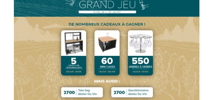 Carrefour: 5 caves à vin personnalisées, 60 mini-caves à vin et divers autres cadeaux à gagner