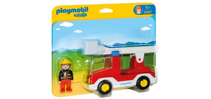 Amazon: Playmobil 1.2.3. Camion de pompier avec échelle pivotante - 6967 à 9,40€