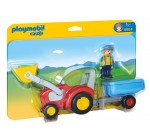Amazon: Playmobil 1.2.3. Fermier avec tracteur et remorque - 6964 à 10,55€