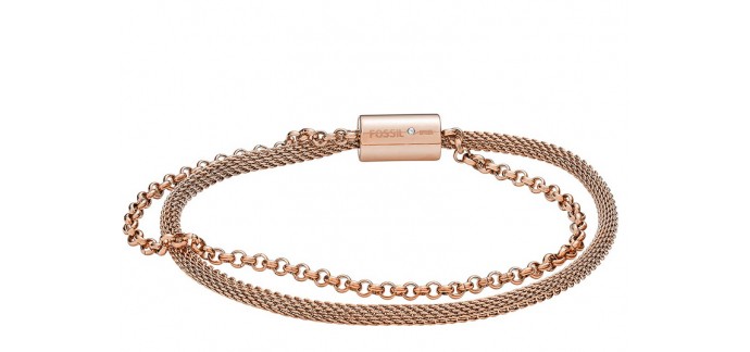 Amazon: Bracelet Fossil en acier inoxydable rose JF02983791 à 26€