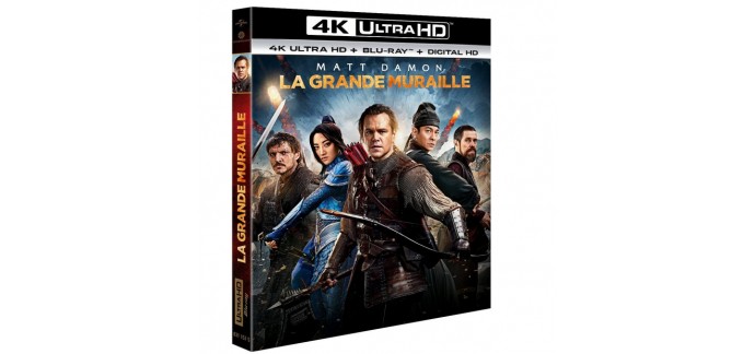 Amazon: La Grande Muraille en 4K Ultra HD + Blu-Ray + Digital Ultraviolet à 10€
