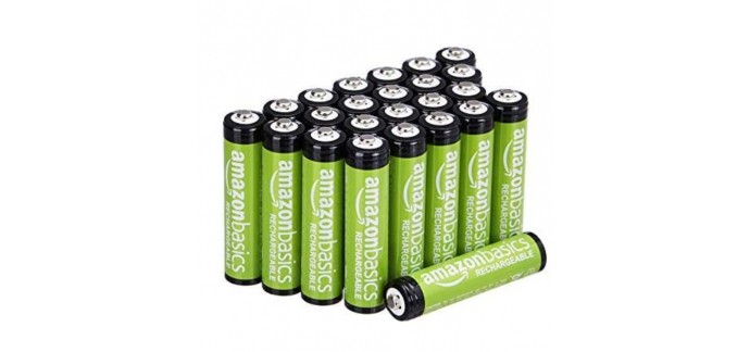 Amazon: Lot de 24 piles rechargeables AAA Amazon Basics Pré-chargées à 18,19€
