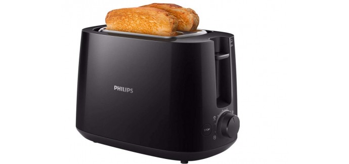 Amazon: Grille-Pain Philips HD2581/90 Noir à 19,99€