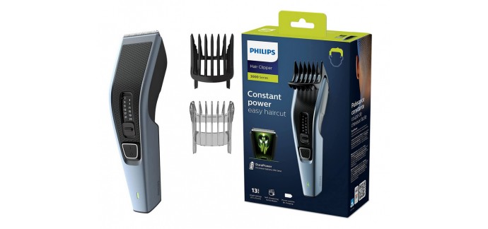 Amazon: Tondeuse Cheveux Philips HC3530/15 Series 3000, 13 Hauteurs de Coupe à 17,99€
