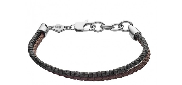 Amazon: Bracelet Fossil Heritage de perles en hématite - JF03435040 à 22€