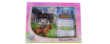 Amazon: Lot figurine de 2 chevaux et 2 cavaliers Globe Farming avec accessoires à 15,80€