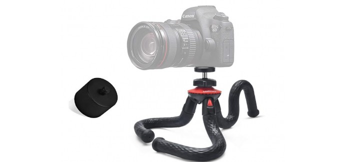 Amazon: Petit trépied flexible Lammcou pour appareil photo, smartphone à 17,99€