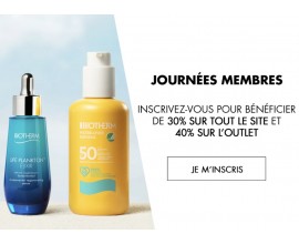 Biotherm: 30% de remise sur tout et -40% sur l'Outlet pour les membres