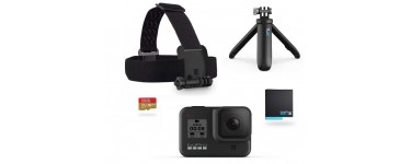 Amazon: Pack GoPro HERO8 Black (Shorty + bandeau + batterie de rechange + carte mémoire de 32Go) à 279€