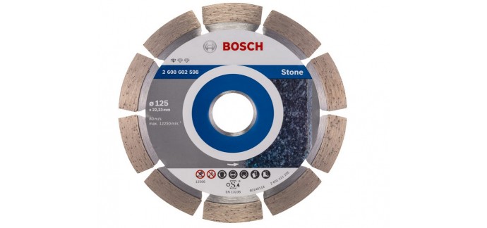 Amazon: Disque à tronçonner diamanté Bosch Professional Standard for Stone à 9,50€