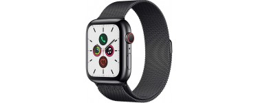 Amazon:  Apple Watch Series 5 (GPS + Cellular, 44 mm) Boîtier en Acier Inoxydable,Noir Sidéral à 507,85€