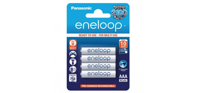 Amazon: Pack de 4 piles rechargeables AAA Panasonic Eneloop à 7,99€