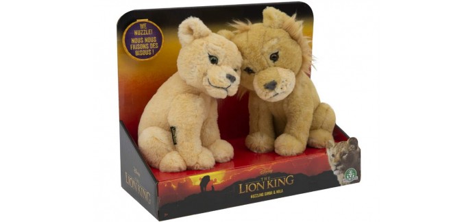 Amazon: Peluches Le Roi Lion Simba & Nala Câlins à 9,99€