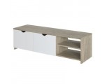 Cdiscount: Meuble TV 2 portes - Décor chêne et blanc - L 140 x P 42 x H 40 cm - AUSTIN à 58,49€