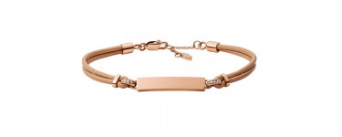 Amazon: Bracelet Fossil à barre en cuir nude - JOF00433791 à 19€