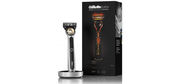 Amazon: Coffret Gillette Labs Rasoir Chauffant Homme Etanche + 2 Lames + Socle Magnétique Sans Fil à 49,99€