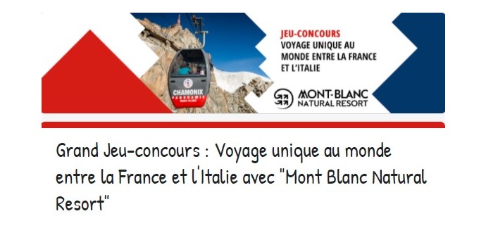 Montblanc: 1 week-end pour 2 personnes à Chamonix en Septembre à gagner