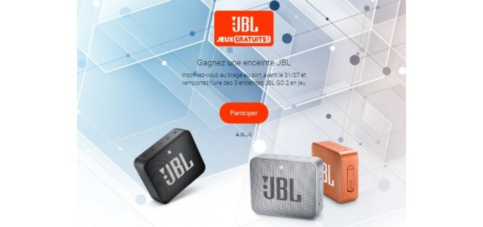 Jeux-Gratuits.com: 3 enceintes bluetooth JBL GO 2 à gagner