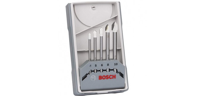 Amazon: Jeu de forets pour carrelage Bosch CYL-9 SoftCeramic (5 pièces, Ø 4-10 mm) à 20,07€