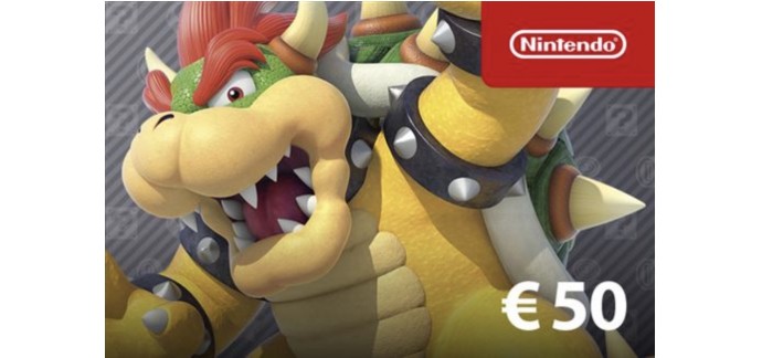 Eneba: Carte cadeau Nintendo de 50€ à 44,99€ 