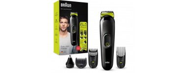 Amazon: Tondeuse à cheveux et barbe Braun MGK3221 6-En-1 à 27,77€