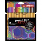 Amazon: Stylo feutre pointe fine STABILO Point 88 gamme Arty - Etui carton x18 à 8,90€