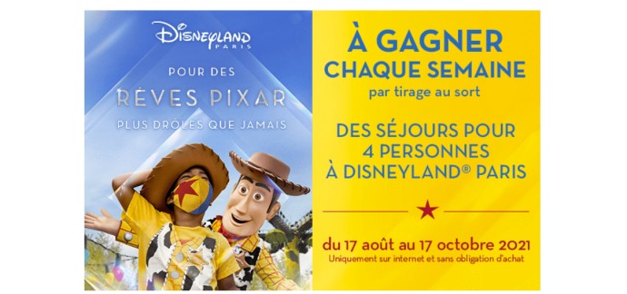 Cora: Chaque semaine : 2 séjours de 2 jours à Disneyland Paris pour 4 personnes à gagner